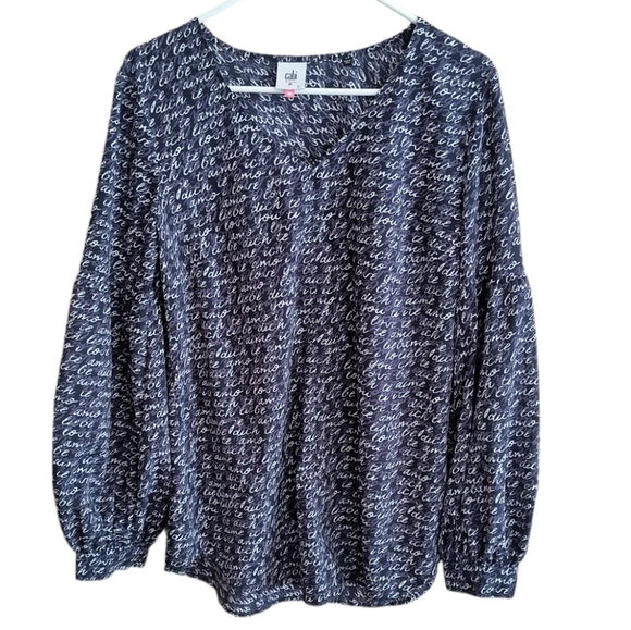 CAbi Style #5336 Te Amo  Love You Balloon Sleeve Boho Peasant Blouse Siz… - Picture 1 of 8